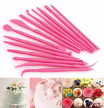 2 Sets Mini-Fondant-Modellierwerkzeuge Kuchengravurstift, 28 St. Gelb, 28 St. Rosarot, 28 St. Pink