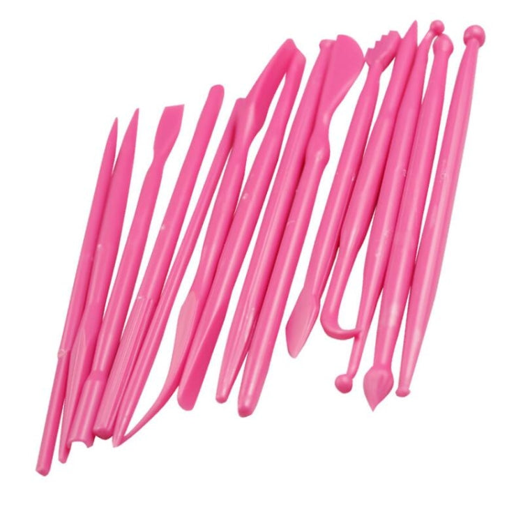 2 Sets Mini-Fondant-Modellierwerkzeuge Kuchengravurstift, 28 St. Gelb, 28 St. Rosarot, 28 St. Pink