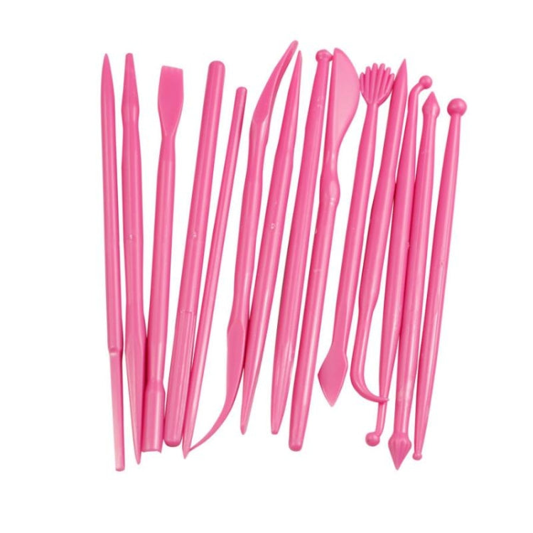 2 Sets Mini-Fondant-Modellierwerkzeuge Kuchengravurstift, 28 St. Gelb, 28 St. Rosarot, 28 St. Pink