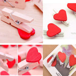 50 Stück Mini Rot Herz Liebe Holz Foto Papier Peg Pin Wäscheklammer Handwerk Postkartenklammern, Postkartenklammern