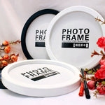 Wandmontierter runder Fotorahmen, kreative Geschenke, Heimdekoration, Holzfotorahmenhalter, 10 Zoll