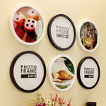 Wandmontierter runder Fotorahmen, kreative Geschenke, Heimdekoration, Holzfotorahmenhalter, 10 Zoll