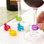 7 Stück Cartoon Silikon Versiegelter Spiralkorken für Rotwein + Becherfüße Set, Zufällige Farblieferung, 7 Stück Cartoon-Form