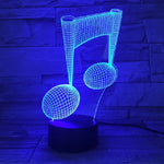 Musiknote 3D Visuelle Leuchte Bunte Touch-Dekorations-Tischlampe LED Nachtlicht