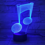 Musiknote 3D Visuelle Leuchte Bunte Touch-Dekorations-Tischlampe LED Nachtlicht