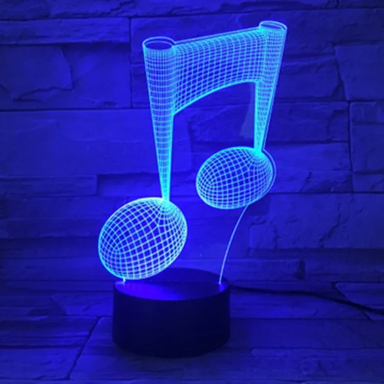 Musiknote 3D Visuelle Leuchte Bunte Touch-Dekorations-Tischlampe LED Nachtlicht