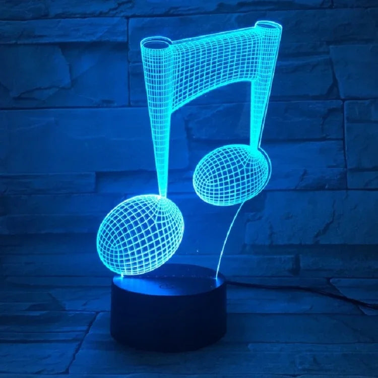 Musiknote 3D Visuelle Leuchte Bunte Touch-Dekorations-Tischlampe LED Nachtlicht