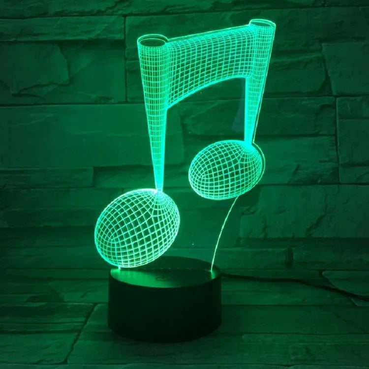 Musiknote 3D Visuelle Leuchte Bunte Touch-Dekorations-Tischlampe LED Nachtlicht