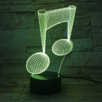 Musiknote 3D Visuelle Leuchte Bunte Touch-Dekorations-Tischlampe LED Nachtlicht