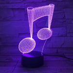Musiknote 3D Visuelle Leuchte Bunte Touch-Dekorations-Tischlampe LED Nachtlicht