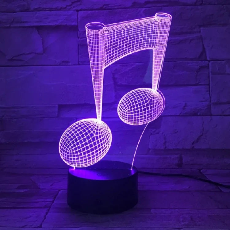 Musiknote 3D Visuelle Leuchte Bunte Touch-Dekorations-Tischlampe LED Nachtlicht