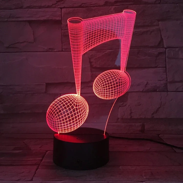 Musiknote 3D Visuelle Leuchte Bunte Touch-Dekorations-Tischlampe LED Nachtlicht