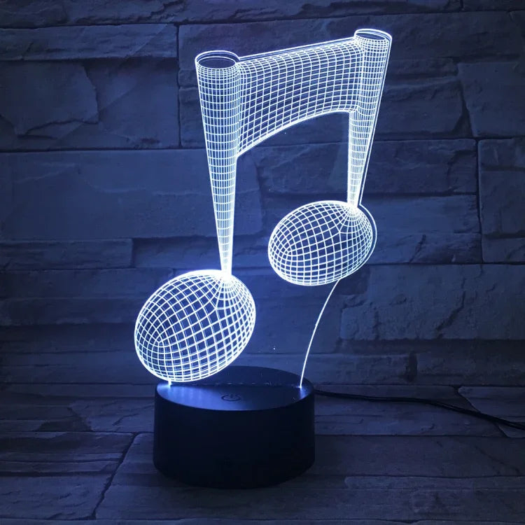Musiknote 3D Visuelle Leuchte Bunte Touch-Dekorations-Tischlampe LED Nachtlicht
