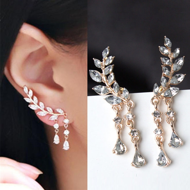 Damen Quasten Flügel Stil Tropfenohrringe Modischer Kubischer Schmuck, Goldfarbe, Silberfarbe