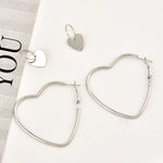 Damen Mode Einfache Metall Liebe Herz Creolen Ohrring-Set