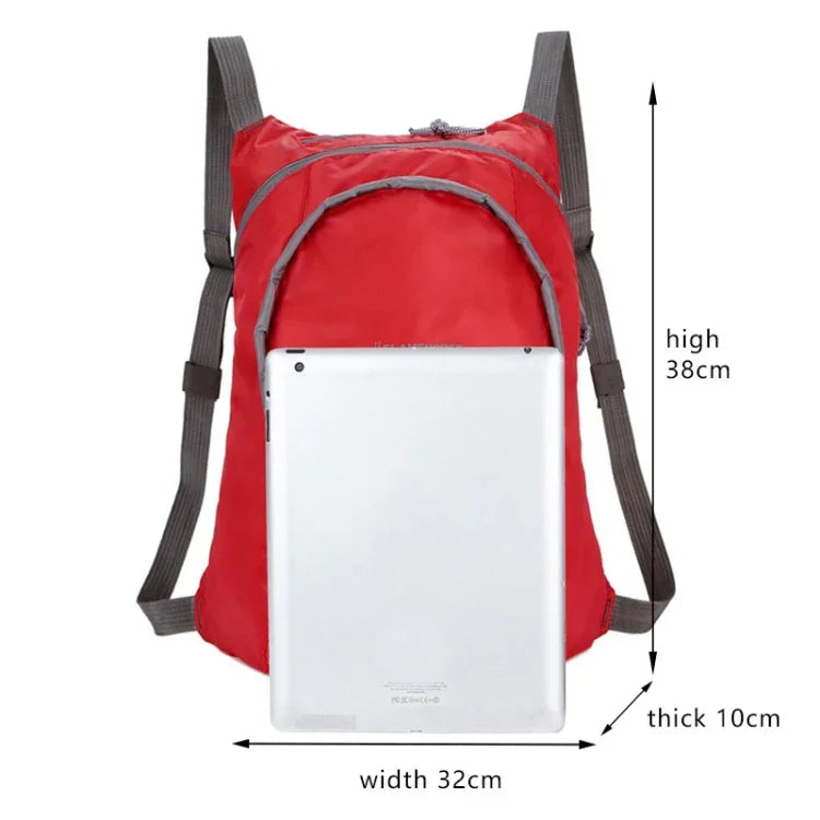 Wasserdichter, faltbarer Nylon-Rucksack für Damen und Herren, tragbar, bequem, leicht, verstaubar, zusammenklappbar