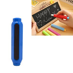 Magnetischer Kreidehalter, staubfreier Kreidestift mit doppelter Feder, selbstanpassende Kreideklammer, zufällige Farbe, selbstanpassende Kreideklammer