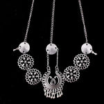 Silbernes Vintage-Quasten-Haarband mit Metallmünze, langes Punk-Haarband, Stirnschmuck