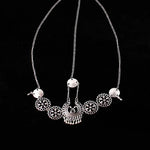 Silbernes Vintage-Quasten-Haarband mit Metallmünze, langes Punk-Haarband, Stirnschmuck