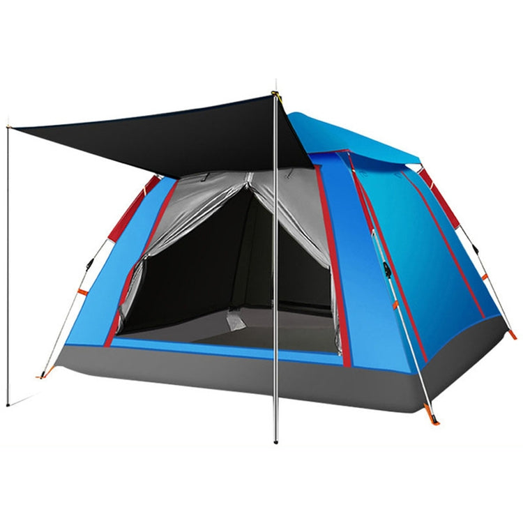 Outdoor 3-4 Personen Strand Verdickung Regendicht Automatisches Schnellaufbau Vierzelt Campingzelt, Automatisches Vinyl, Verbessertes Großes Vinyl