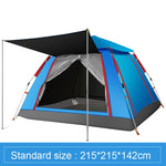 Outdoor 3-4 Personen Strand Verdickung Regendicht Automatisches Schnellaufbau Vierzelt Campingzelt, Automatisches Vinyl, Verbessertes Großes Vinyl