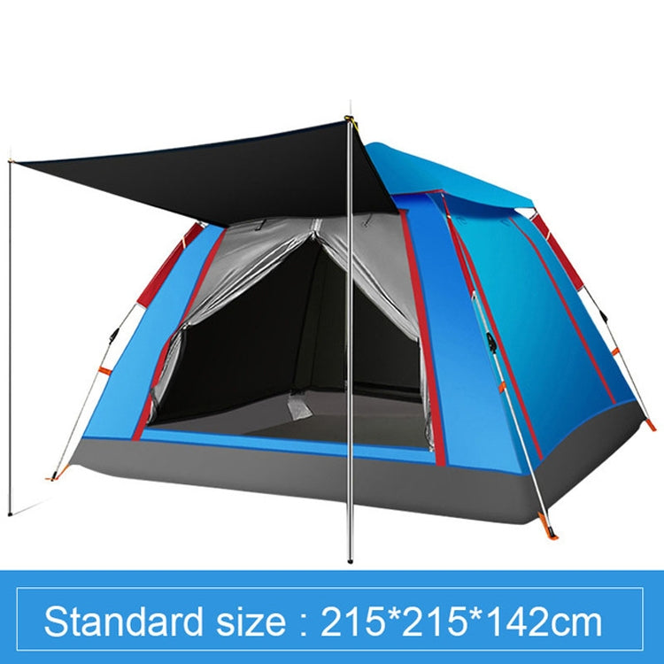 Outdoor 3-4 Personen Strand Verdickung Regendicht Automatisches Schnellaufbau Vierzelt Campingzelt, Automatisches Vinyl, Verbessertes Großes Vinyl