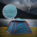 Outdoor 3-4 Personen Strand Verdickung Regendicht Automatisches Schnellaufbau Vierzelt Campingzelt, Automatisches Vinyl, Verbessertes Großes Vinyl