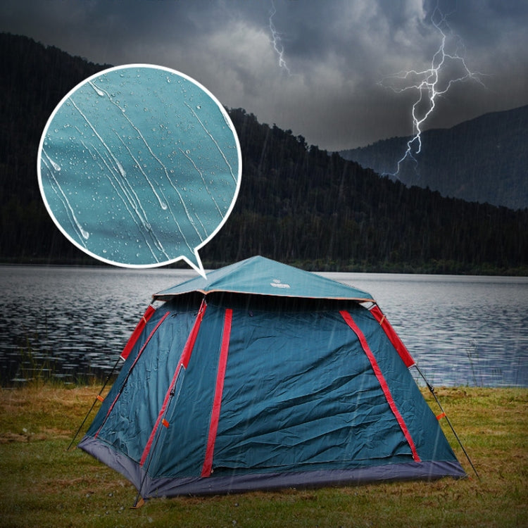 Outdoor 3-4 Personen Strand Verdickung Regendicht Automatisches Schnellaufbau Vierzelt Campingzelt, Automatisches Vinyl, Verbessertes Großes Vinyl