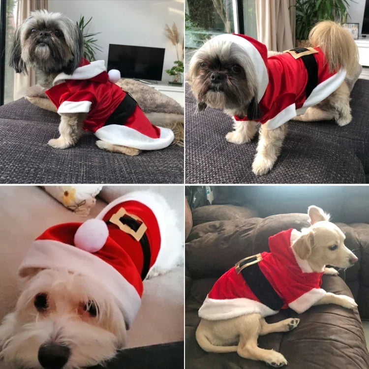 Weihnachtskleidung für kleine Hunde, Weihnachtsmann-Kostüm, Wintermäntel, Größen: L, M, S, XS, XXS