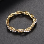 Damen Klassischer Ring mit kubischem Zirkonia in Drehform, Gold, Roségold, Silber