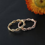 Damen Klassischer Ring mit kubischem Zirkonia in Drehform, Gold, Roségold, Silber