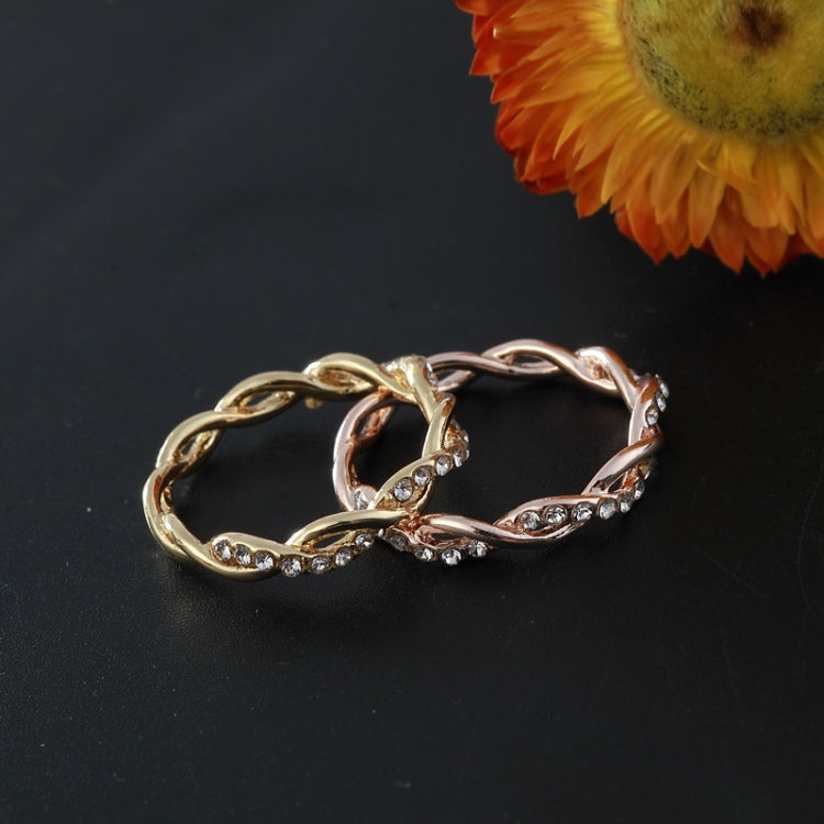 Damen Klassischer Ring mit kubischem Zirkonia in Drehform, Gold, Roségold, Silber