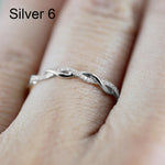 Damen Klassischer Ring mit kubischem Zirkonia in Drehform, Gold, Roségold, Silber