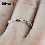 Damen Klassischer Ring mit kubischem Zirkonia in Drehform, Gold, Roségold, Silber