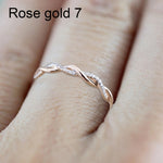 Damen Klassischer Ring mit kubischem Zirkonia in Drehform, Gold, Roségold, Silber