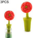 3 STÜCK Kreativer Weinflaschenverschluss Blumen-Silikon-Weinstopfen, 3 STÜCK Rosen-Stopfen, 3 STÜCK Roter Sonnenblumen-Bierstopfen, 3 STÜCK Blatt-Bierstopfen