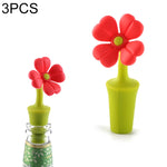 3 STÜCK Kreativer Weinflaschenverschluss Blumen-Silikon-Weinstopfen, 3 STÜCK Rosen-Stopfen, 3 STÜCK Roter Sonnenblumen-Bierstopfen, 3 STÜCK Blatt-Bierstopfen