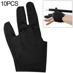 10 Stücke/Set Spandex Snooker Billard Queue Handschuh Pool Linke Hand Offen Drei Finger Snooker Zubehör