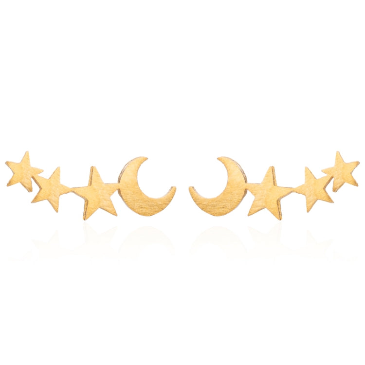 Einfache Mond-Stern Ohrstecker für Damen Geburtstagsgeschenk Schmuck, Gold, Roségold, Silber