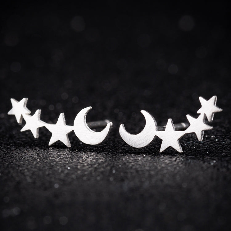 Einfache Mond-Stern Ohrstecker für Damen Geburtstagsgeschenk Schmuck, Gold, Roségold, Silber