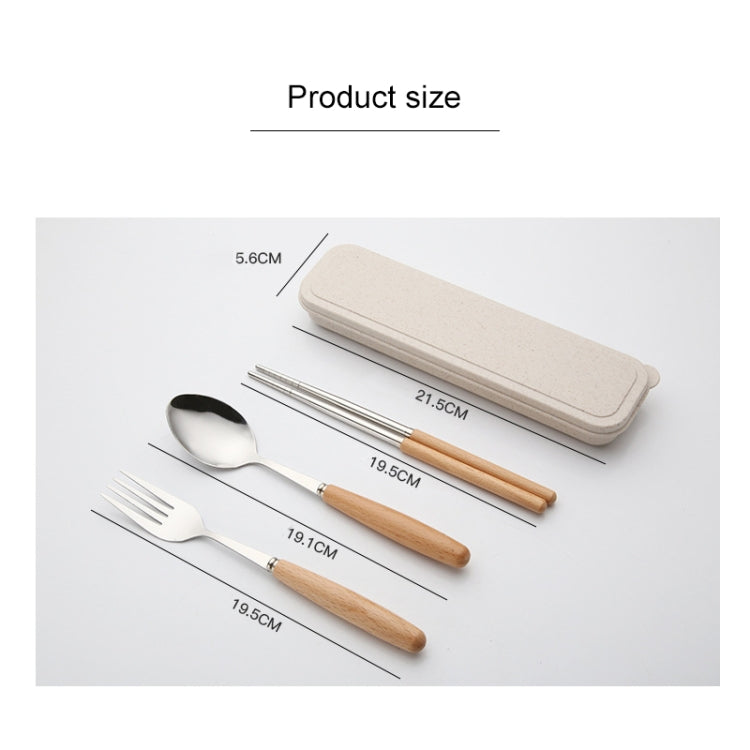 3-in-1-Besteckset aus Löffel, Essstäbchen und Gabel, dreiteiliges kreatives Set für Studenten, tragbares Geschirr, dreiteiliges Set aus Löffel, Gabel und Essstäbchen mit Holzgriff, zweiteiliges Set aus Holzlöffel und Essstäbchen