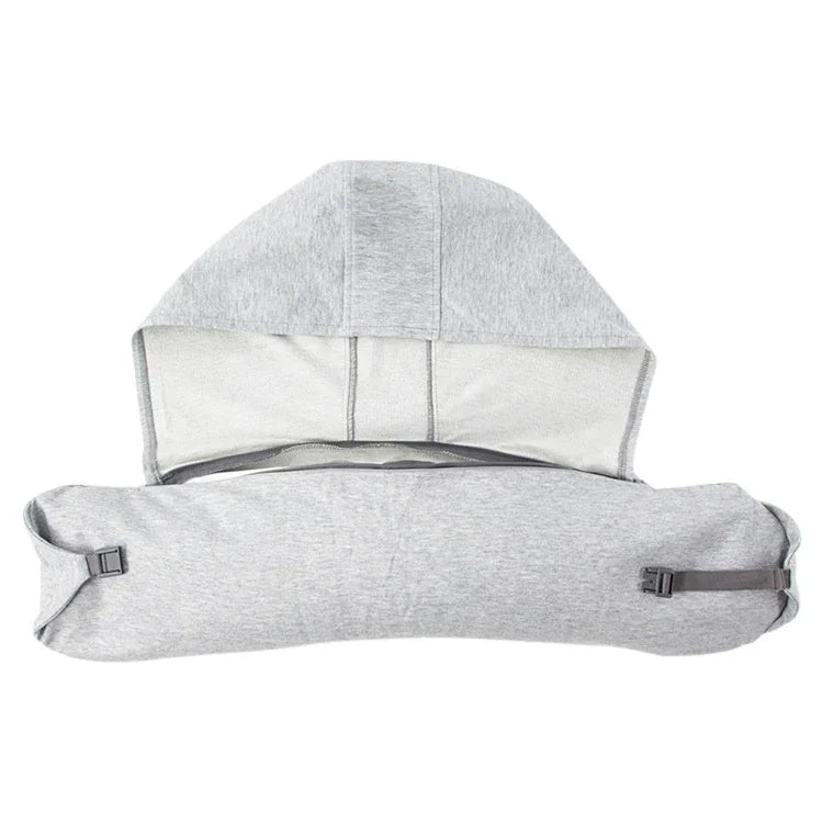 Portable Airplane Travel U-shaped Hooded Pillow Nap Time Neck Pillow