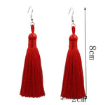 3er-Set Damen Boho Modische Lange Quasten Ohrringe, Schwarz, Blau, Gelb, Lila, Rot, Pink, Weiß, Mehrfarbig, Weinrot, Rosenrot, Grün, Grau, Dunkler Kaffee, Kaffee