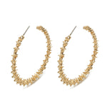 Vintage Runde Modische Ohrringe Damen Schmuck, Gold, Weiß