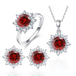 3er-Set Schneeflockenförmiger Edelstein Schmuck Set für Damen, 6, 7, 8, 9, 10