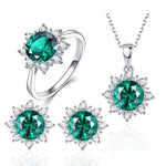 3er-Set Schneeflockenförmiger Edelstein Schmuck Set für Damen, 6, 7, 8, 9, 10