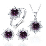 3er-Set Schneeflockenförmiger Edelstein Schmuck Set für Damen, 6, 7, 8, 9, 10
