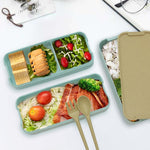 900 ml 3-Schicht-Bento-Box Brotdose Essensbehälter Weizenstrohmaterial Mikrowellengeeignet Geschirr Lunchbox