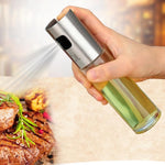 Edelstahl Glas Olivenöl Pump Sprühflasche Öl-Saucen-Essig-Flasche Ölspender