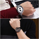 CURREN 8023 Men Stainless Steel Analog Sport Quartz Watch, White case white face, Silver case gold face, Silver case gold ring black face, Black case white face, Black case black face, Black case gold ring white face, Black case gold face              ...